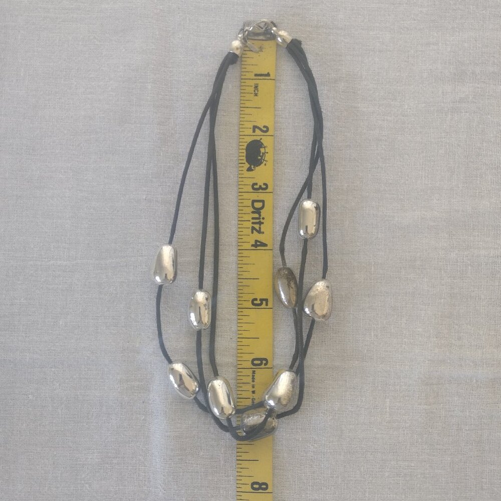Avon Multistrand Corded Necklace Silver Tone - Picture 11 of 11